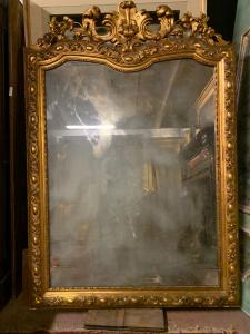 SPECC496 - Gilded wooden mirror, 19th century, cm W 140 x H 200